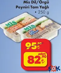 MİS DİL/ÖRGÜ PEYNİRİ TAM YAĞLI 250 G fiyat ve kampanya bilgisi